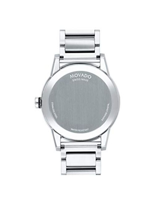 Movado Men's Museum Sport Stainless Steel Watch with a Printed Index Dial, Silver/Black (0607225)