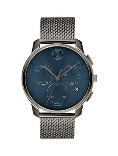 Movado Men's Swiss Quartz Watch with Stainless Steel Strap, Grey Ion-Plated, 21 (Model: 3600721)