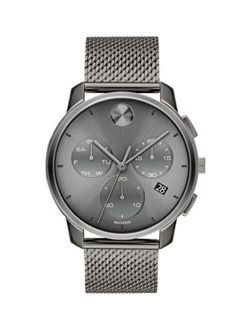 Men's Swiss Quartz Watch with Stainless Steel Strap, Grey, 21 (Model: 3600635)