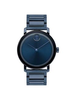 Men's Swiss Quartz Watch with Stainless Steel Strap, Blue, 21 (Model: 3600510)