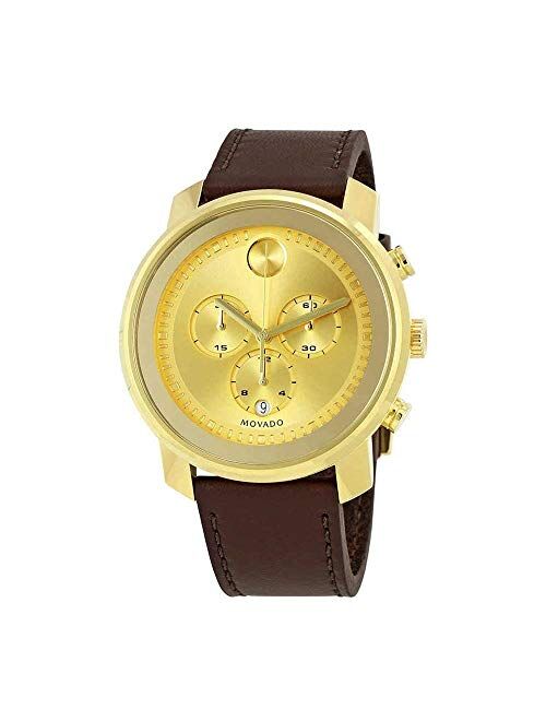 Movado Bold Gold Dial Chronograph Mens Watch 3600409