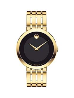 Men's Esperanza Yellow Gold Watch with a Concave Dot Museum Dial, Gold/Black (Model 607059)