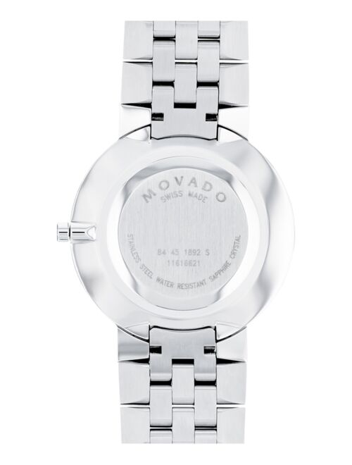 Movado Men's Swiss Diamond (3/8 ct. t.w.) Stainless Steel Bracelet Watch 38mm 0606237
