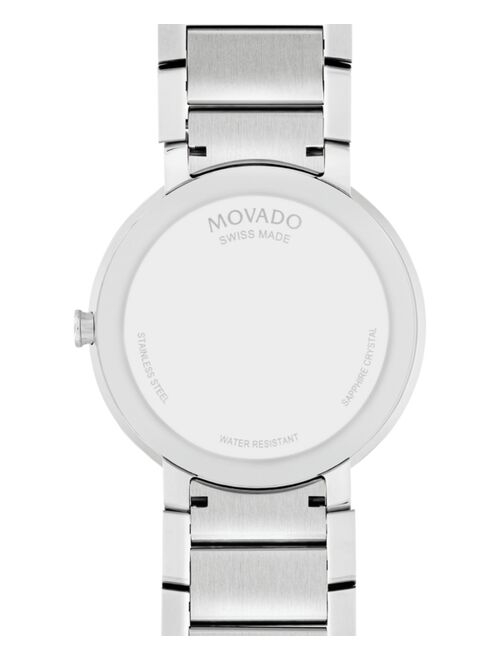 Movado Men's Swiss Sapphire Stainless Steel Bracelet Watch 39mm