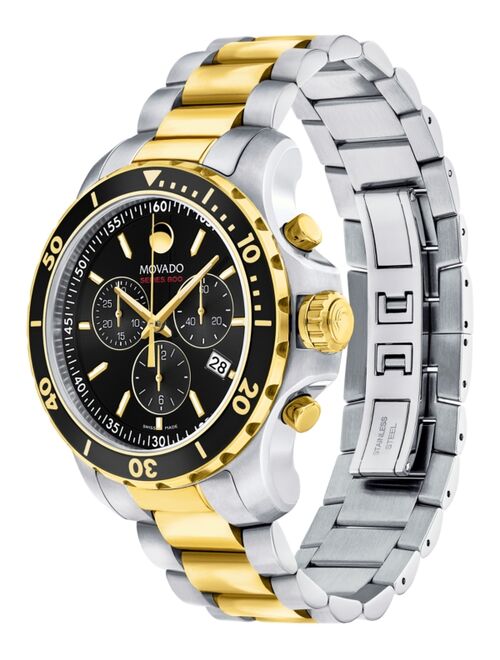 Movado Men's Swiss Chronograph Series 800 Two-Tone PVD Stainless Steel Bracelet Diver Watch 42mm