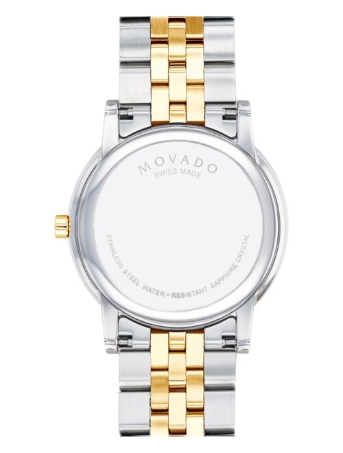 Movado Men's Swiss Museum Classic Diamond-Accent Two-Tone PVD Stainless Steel Bracelet Watch 40mm