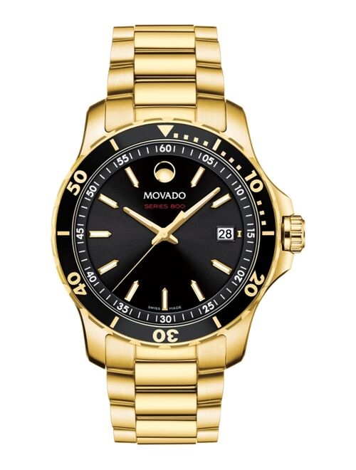 Movado Men's Swiss Series 800 Gold-Tone PVD Stainless Steel Bracelet Diver Watch 40mm
