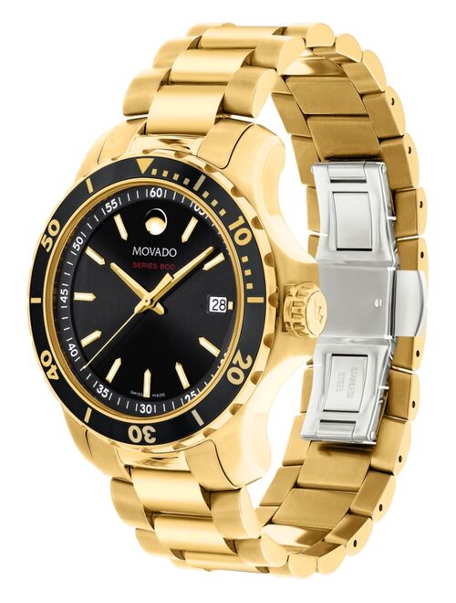 Movado Men's Swiss Series 800 Gold-Tone PVD Stainless Steel Bracelet Diver Watch 40mm