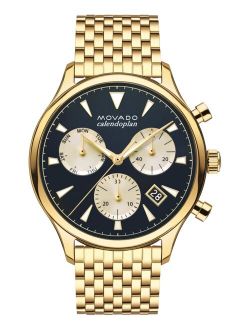 Men's Swiss Chronograph Heritage Gold-Tone Stainless Steel Bracelet Watch 43mm 3650015