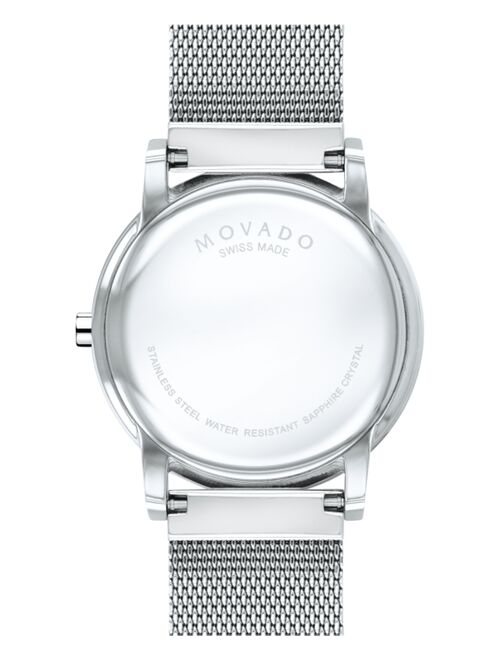 Movado Men's Swiss Museum Classic Diamond (1/20 ct. t.w.) Stainless Steel Mesh Bracelet Watch 40mm