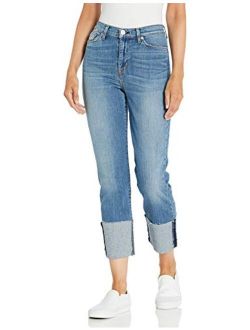 Women's Zoeey High Rise Deep Cuff Straight Crop 5 Pocket Jean