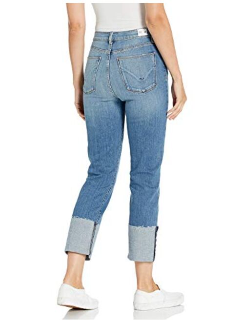 HUDSON Women's Zoeey High Rise Deep Cuff Straight Crop 5 Pocket Jean