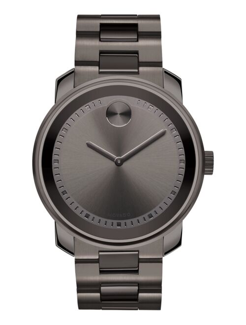 Movado Men's Swiss Bold Gray Ion-Plated Stainless Steel Bracelet Watch 43mm 3600259