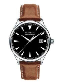 Men's Swiss Heritage Series Calendoplan Cognac Leather Strap Watch 40mm 3650001