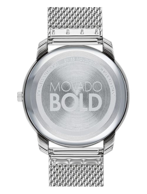 Movado Men's Swiss Bold Stainless Steel Mesh Bracelet Watch 42mm