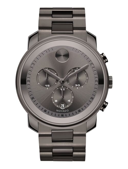 Movado Men's Swiss Chronograph Bold Gunmetal Ion-Plated Stainless Steel Bracelet Watch 44mm 3600277