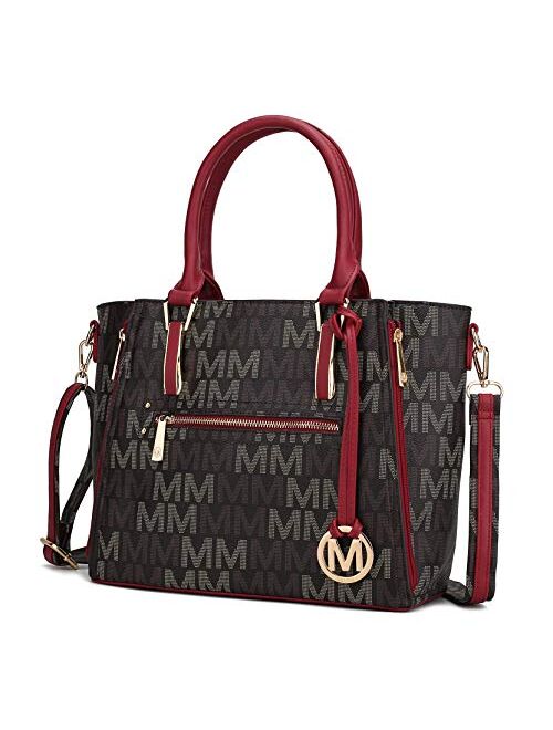 MKF Collection MKF Crossbody Shoulder Bag for Women – PU Leather Top Handle Pocketbook – Roomy Tote Satchel Handbag Purse M Charm
