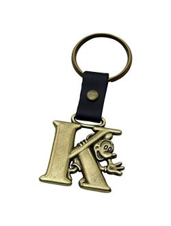 Mickey Mouse Letter K Brass Key Chain