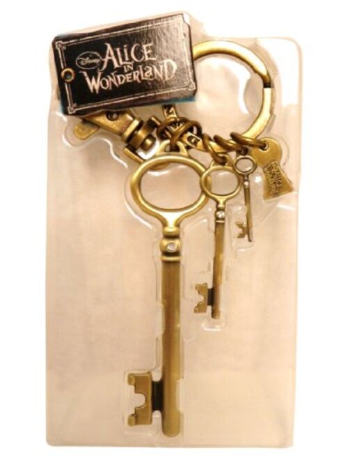 Disney Round Hall Key Brass Key Ring - with 3 Key Dangles