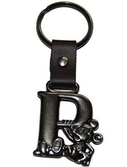 Authentic Disney Mickey Mouse Letter P Pewter Keychain (Key Ring)  Free Disney Stickers