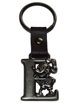 Authentic Disney Mickey Mouse Letter E Pewter Keychain (Key Ring)+ Free Disney Stickers