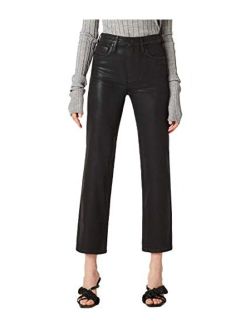 Jeans Remi High-Rise Straight Cropped in High Shine Black
