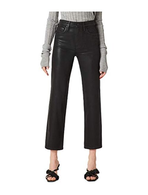 HUDSON Jeans Remi High-Rise Straight Cropped in High Shine Black