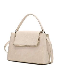 MKF Crossbody Satchel Bags for Women – PU Leather Pocketbook Purse, Shoulder Strap – Lady Top Handle Handbag