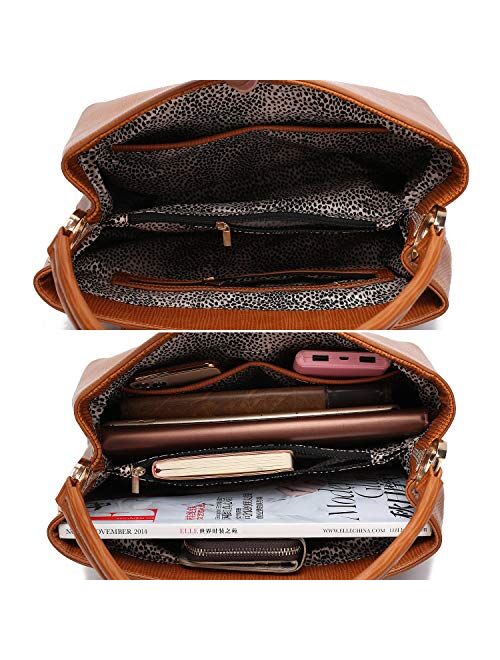 MKF Collection MKF Crossbody Satchel Bags for Women – PU Leather Pocketbook Purse, Shoulder Strap – Lady Top Handle Handbag