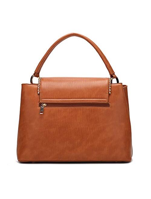 MKF Collection MKF Crossbody Satchel Bags for Women – PU Leather Pocketbook Purse, Shoulder Strap – Lady Top Handle Handbag