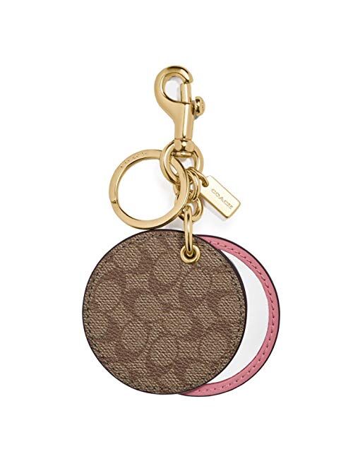 Coach Keychain Keyfob Signature CC Logo Mirror F77961 pink