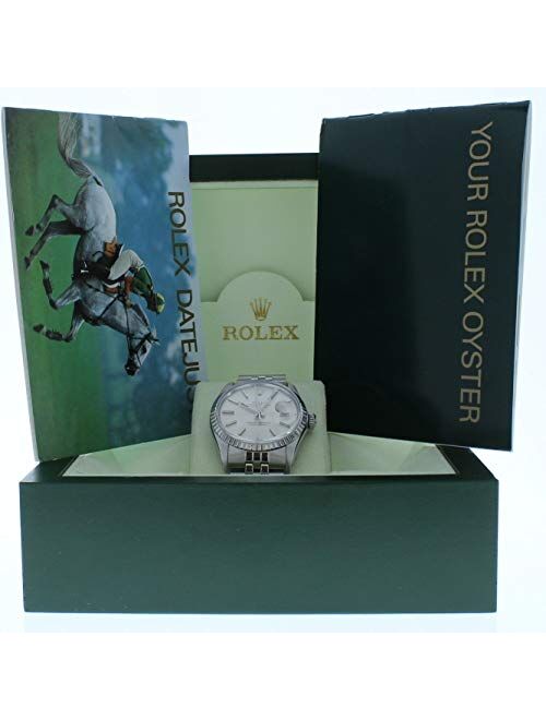 Rolex Mens Datejust Watch Model 16030 Silver Stick Dial & Engine Bezel (Certified Preowned)