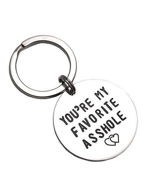 LParkin You're My Favorite Asshole Keychain Funny Man Gift Valentines Day for Husband Boyfriend Gifts