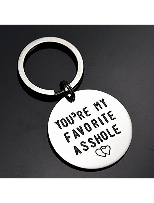 LParkin You're My Favorite Asshole Keychain Funny Man Gift Valentines Day for Husband Boyfriend Gifts