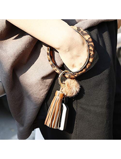 Wristlet Keychain Bracelet Bangle Keyring Round Silicone Key Ring Keychain Gift Keyring Bracelet For Women Girls