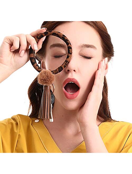 Wristlet Keychain Bracelet Bangle Keyring Round Silicone Key Ring Keychain Gift Keyring Bracelet For Women Girls