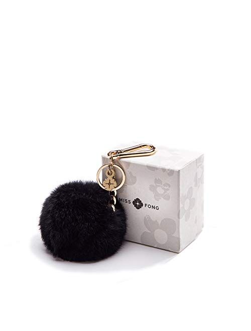 Pom PomKeychains for Women by miss fong,Keychain accessories,Puff Ball Bag Charm