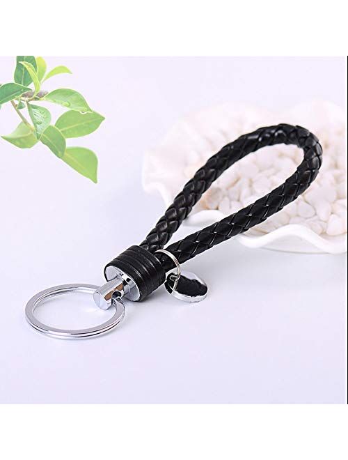 ocharzy Key Chains Handwoven Leather Keychain Simple Car Key Chain Accessories Keychain Gift for Men and Women Pack of 1/3