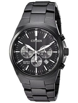 Men's ' Quartz Stainless Steel Casual Watch, Color:Black (Model: AN8175-55E)