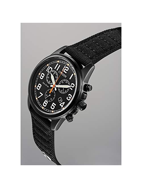Citizen Men's Chandler Stainless Steel Quartz Nylon Strap, Black, 20 Casual Watch (Model: AT0205-01E)