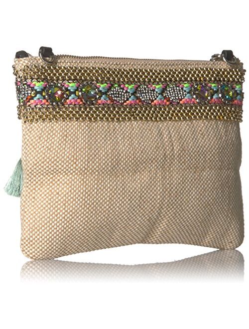 Steve Madden Marcia Tassels Embroidered Boho Fabric Clutch Crossbody, Multi