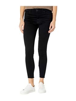 KUT from the Kloth Connie High-Rise Fab AB Ankle Skinny with Fray Hem in Black