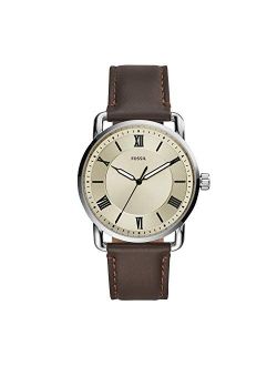 Men's Copeland Stainless Steel Quartz Watch with Leather Strap