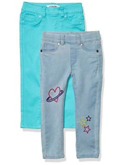 Pack of 2 Spotted Zebra Girls and Toddlers' Stretch Denim Jeggings 