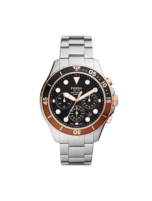 Fossil Men's FB-03 Stainless Steel Dive-Inspired Casual Quartz Watch