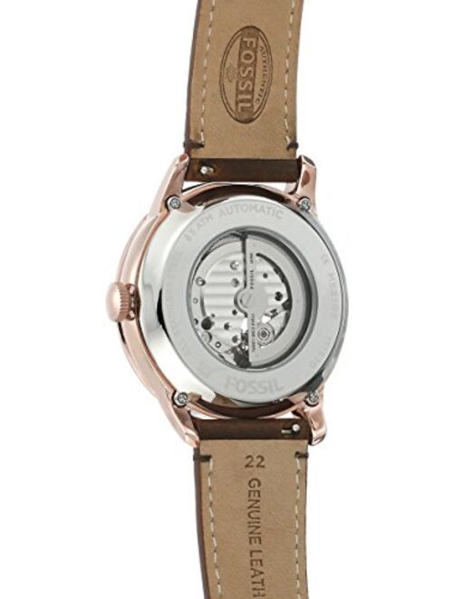 Fossil Men's Townsman Auto Automatic Leather Multifunction Watch, Color: Rose Gold, Brown (Model: ME3105)