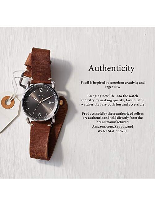 Fossil Men's Townsman Auto Automatic Leather Multifunction Watch, Color: Rose Gold, Brown (Model: ME3105)