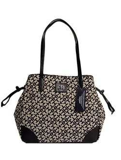 Women's Tote Handbag, Black Alpaca