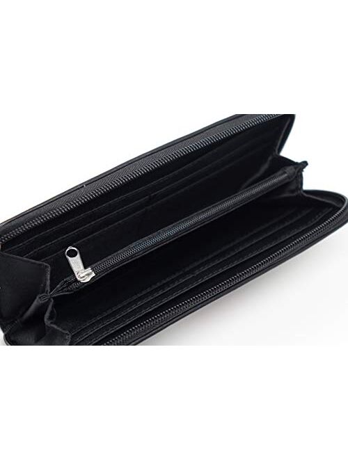 Tommy Hilfiger Women's Logo Red & White Stripe Zip Around Wallet Bag Clutch Bag