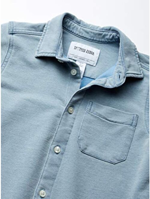 Amazon Brand - Spotted Zebra Boys' Knit Denim Shirt
